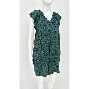 Gap Green and Black Floral Pullover Shift Dress Size M